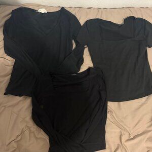 Lot of 3 Womens V Neck Short Sleeve Shirts
